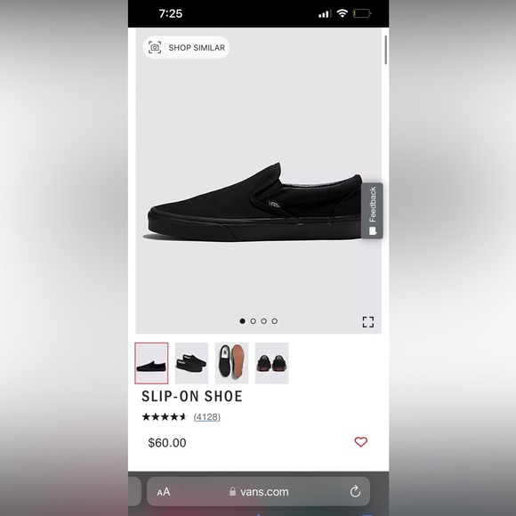 Slip-On Shoe, Size 8 US Women / 6.5 US Men, Color - Black - Picture 4 of 5